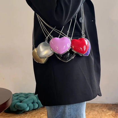 Heart Shape Mini Crossbody Bag – Women's Evening Chain Purse