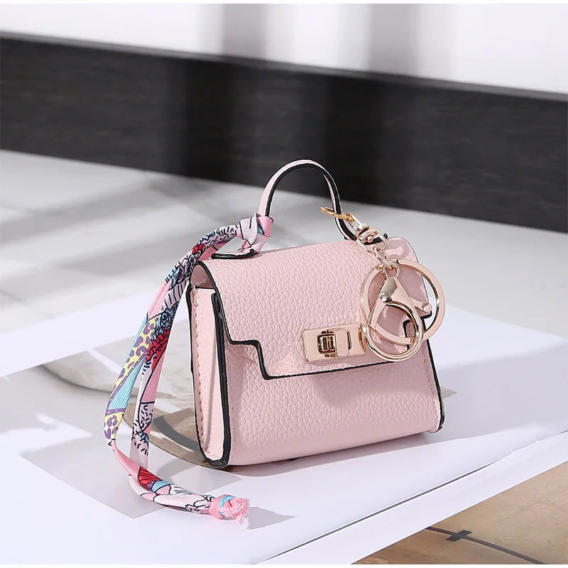 Mini Coin Purse Keychain – Luxury Leather Bag Charm Wallet