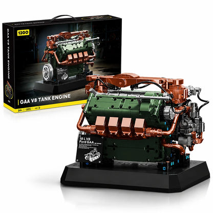 Ford GAA V8 Engine MOC Building Set – 1385 Pieces