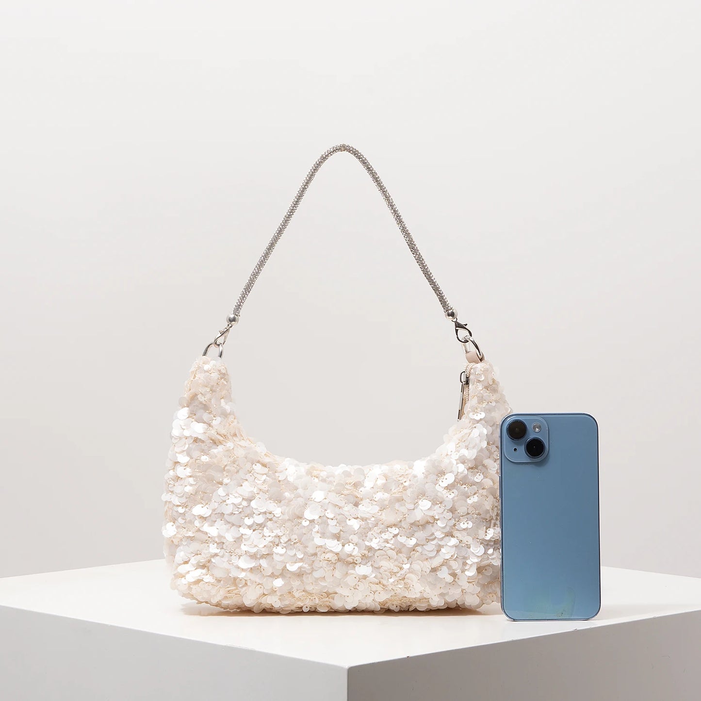 Sequin Shoulder Bag – Glitter Hobo Purse for Bridal, Prom & Wedding