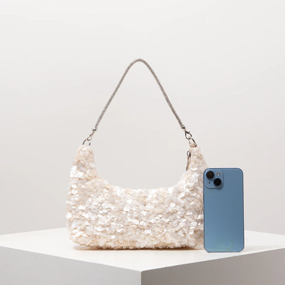 Sequin Shoulder Bag – Glitter Hobo Purse for Bridal, Prom & Wedding