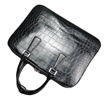 Crocodile Leather Men's Laptop Briefcase – Luxury Business Bag
