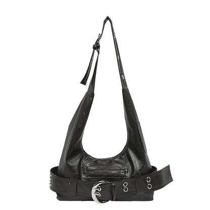 Large Capacity PU Leather Hobo Bag for Women – Buckle Shoulder Bag