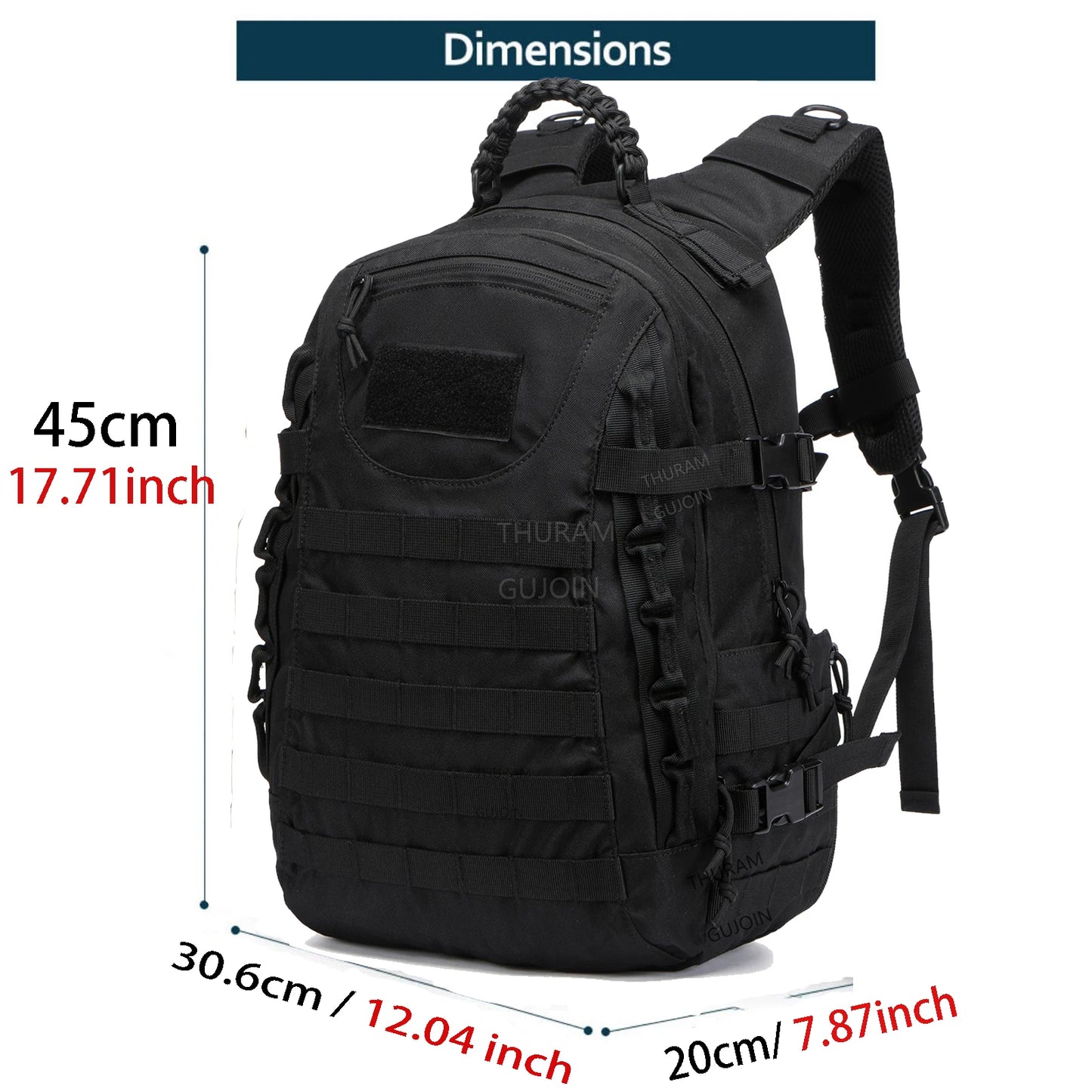 Tactical Backpack 38L - Waterproof Hiking & Camping Travel Bag