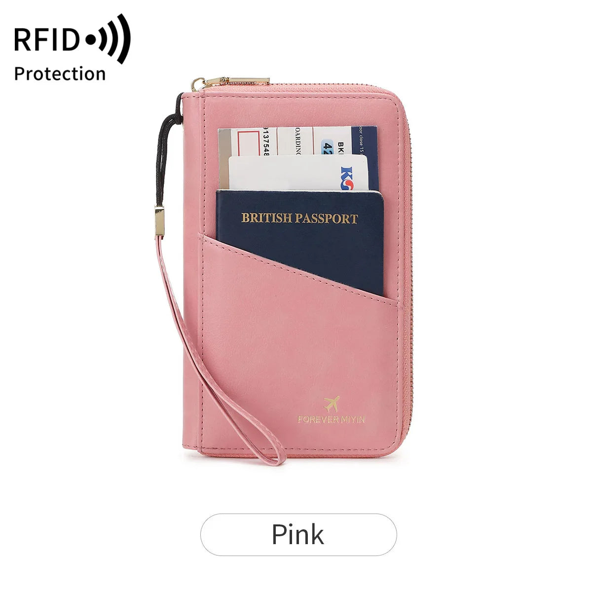 RFID Travel Passport Wallet with Card Slots & ID Window