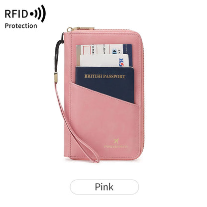 RFID Travel Passport Wallet with Card Slots & ID Window