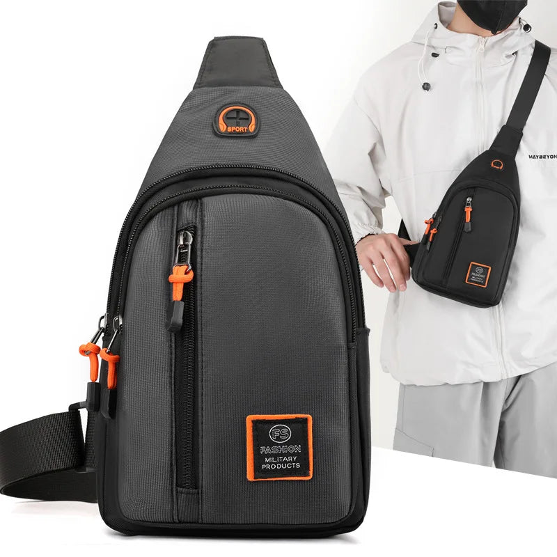 Men's Waterproof Oxford Crossbody Bag – Sports & Travel Chest Pouch