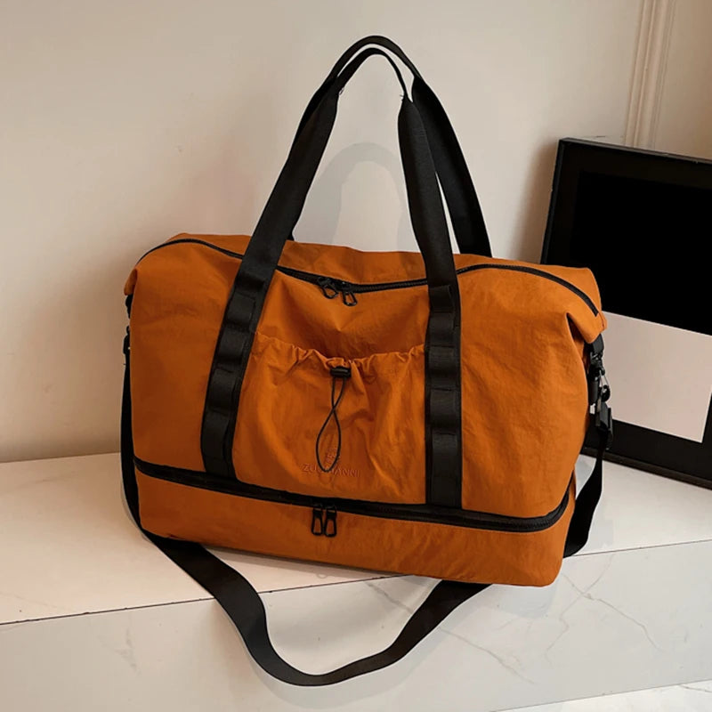 Large Capacity Gym Duffel Bag with Shoe Compartment for Travel & Yoga