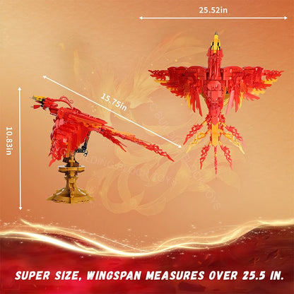 Fire Phoenix Building Blocks Set – 938 Pieces Mythical Bird Model