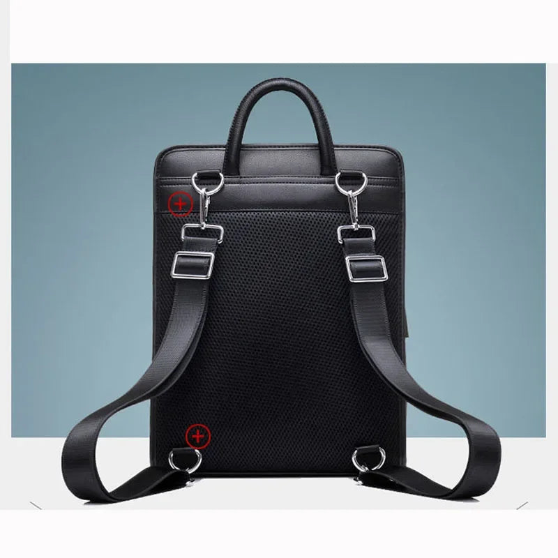 Genuine Leather Men's Backpack – Luxury Large Laptop Bag