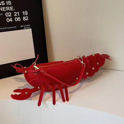 Lobster Shape Crossbody Bag – Novelty PU Leather Shoulder Bag