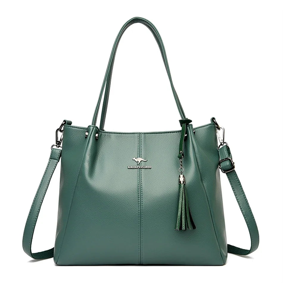 Genuine Leather Handbag – Women's Luxury Shoulder & Crossbody Bag