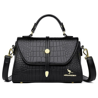 Crocodile Pattern Leather Crossbody Bag for Women