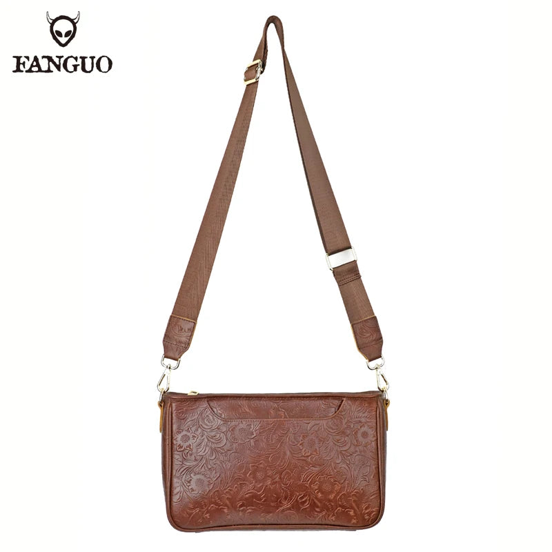 Handmade Genuine Leather Crossbody Messenger Bag for Men