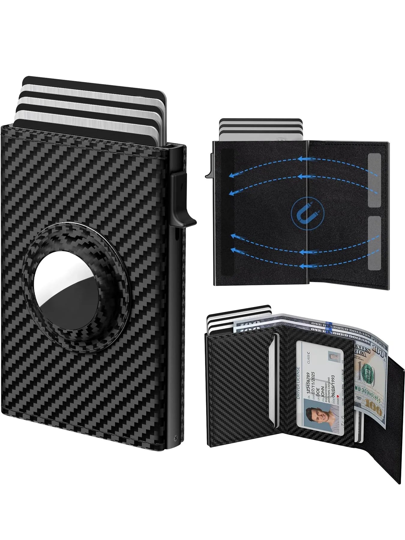 AirTag Wallet RFID Blocking Pop-Up Card Holder for Men