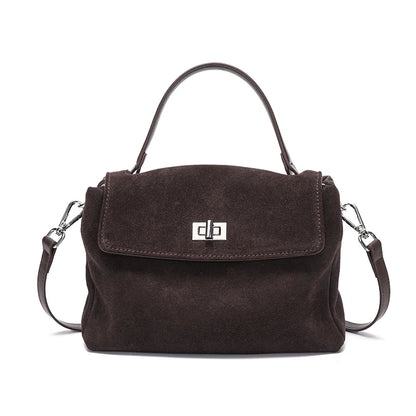 Suede Leather Crossbody Bag for Women – Luxury Designer Shoulder Handbag