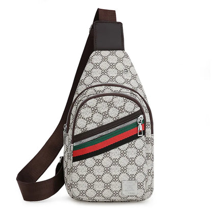 Men's Crossbody Messenger Bag - Casual Sling Chest Bag with Earphone Hole