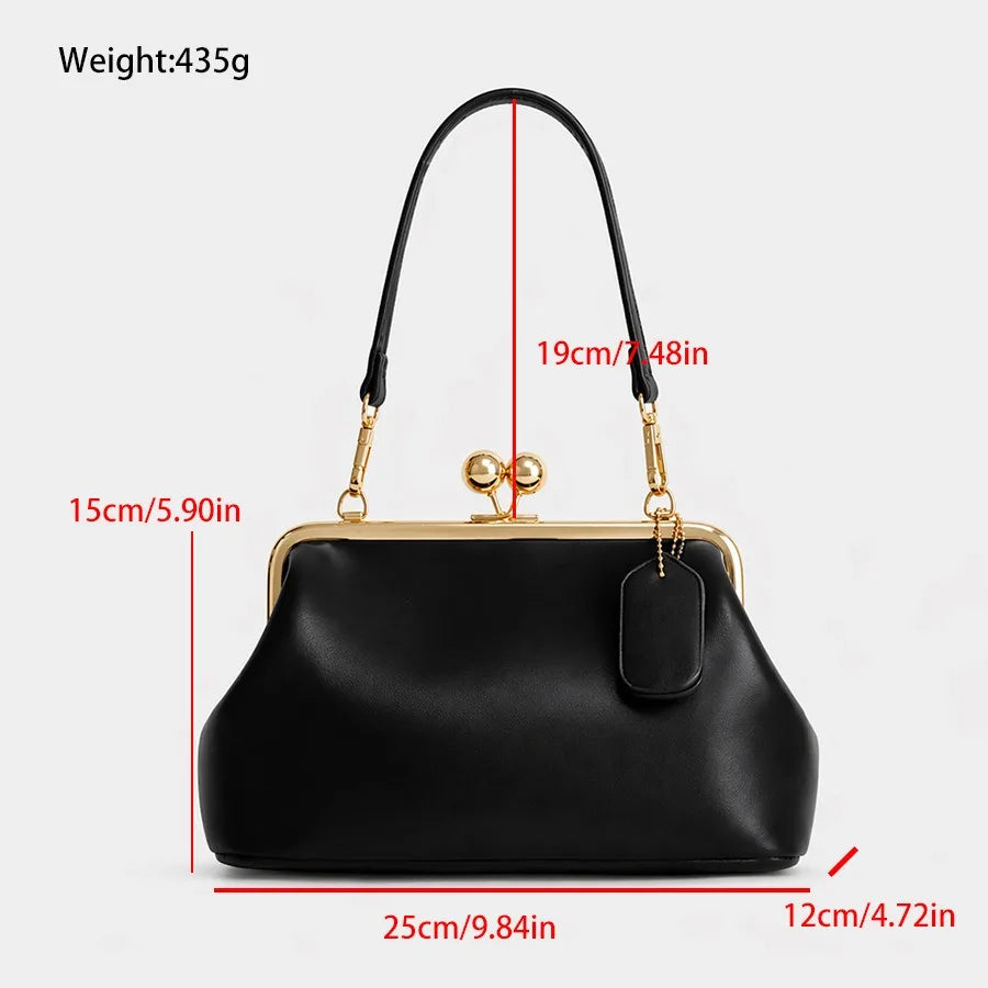 Kisslock Shell Clutch – Luxury Retro Frame Shoulder Bag for Women