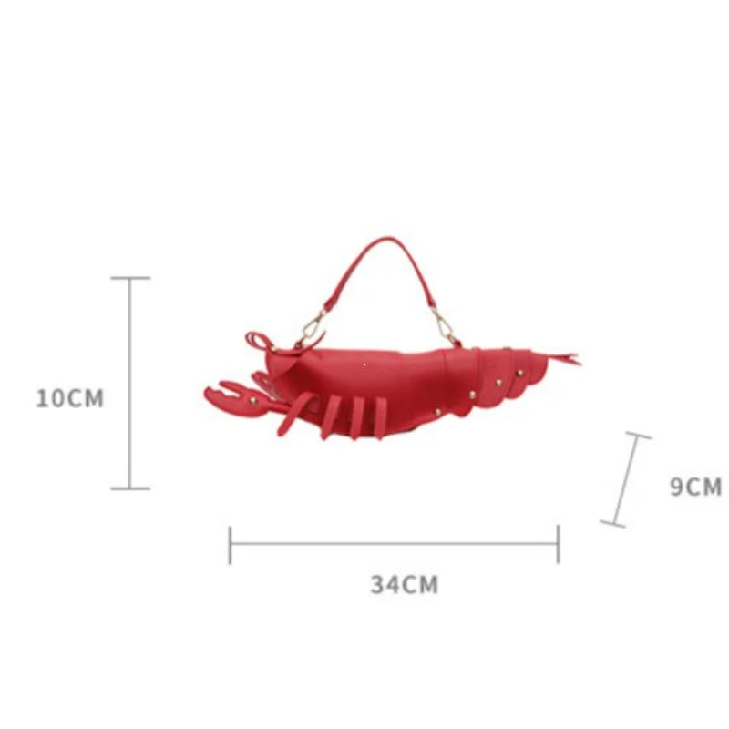 Lobster Shape Crossbody Bag – Novelty PU Leather Shoulder Bag