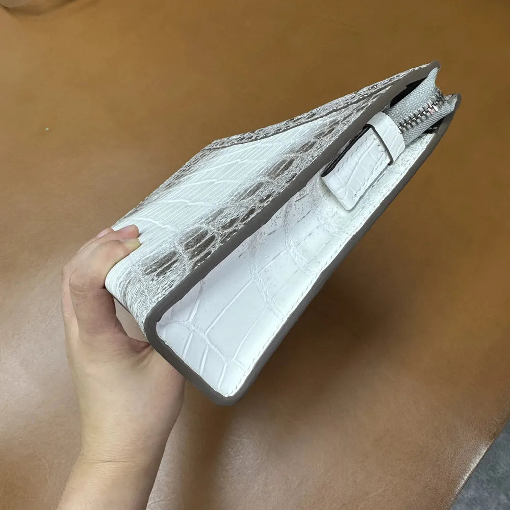 Himalayan Crocodile Leather Wristlet Clutch – Luxury Men's Business Handbag
