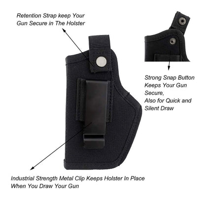Universal Concealed Carry Holster – Nylon IWB/OWB Belt Holster for Pistols