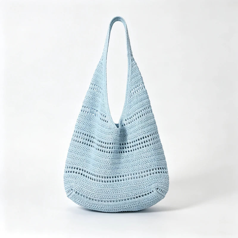 Hollow Woven Tote Bag for Women – Korean Beach Shoulder Bag