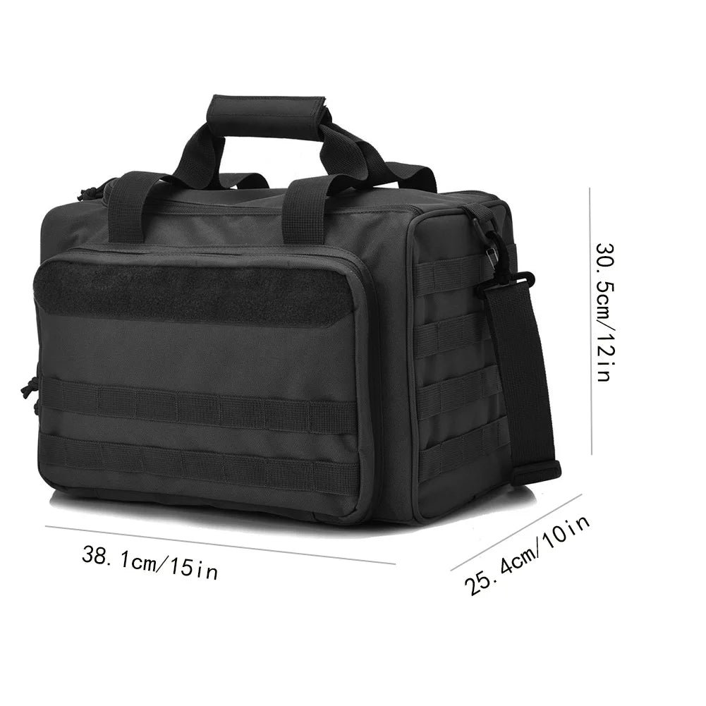 Tactical Gun Range Bag – Deluxe Pistol Shooting Duffel with Magazine Pouches