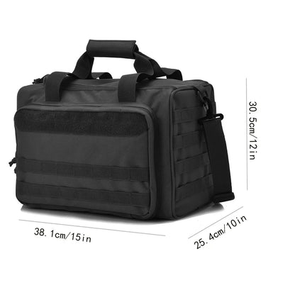 Tactical Gun Range Bag – Deluxe Pistol Shooting Duffel with Magazine Pouches