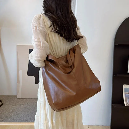 Large Capacity PU Leather Shoulder Bag – Women's Tote