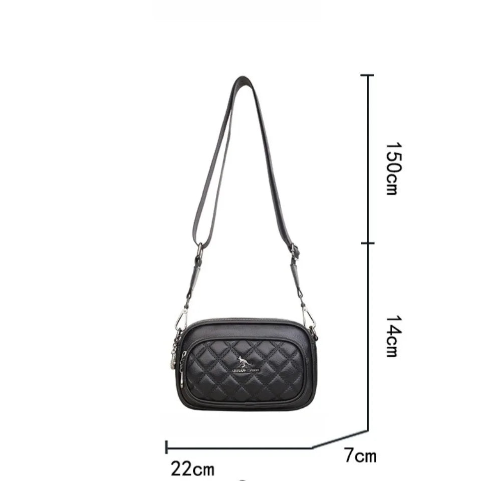 Luxury Quilted Crossbody Bag for Women – Soft PU Leather Shoulder Purse