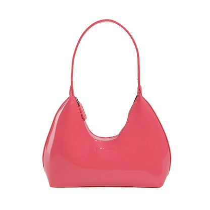 Moods French Style Single Shoulder Bags Women Dazzling Color Patent Leather Underarm Bag Luxury