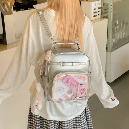 Ita Bag Preppy Style Crossbody Backpack – Clear Window Mini Bag for Girls
