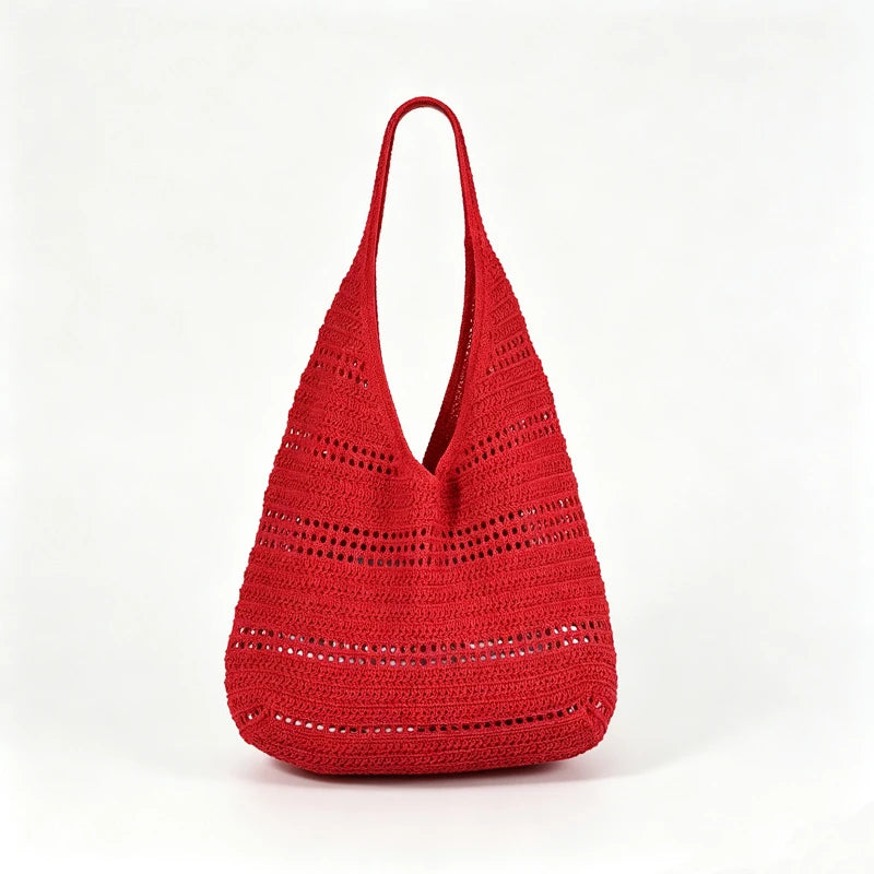 Hollow Woven Tote Bag for Women – Korean Beach Shoulder Bag