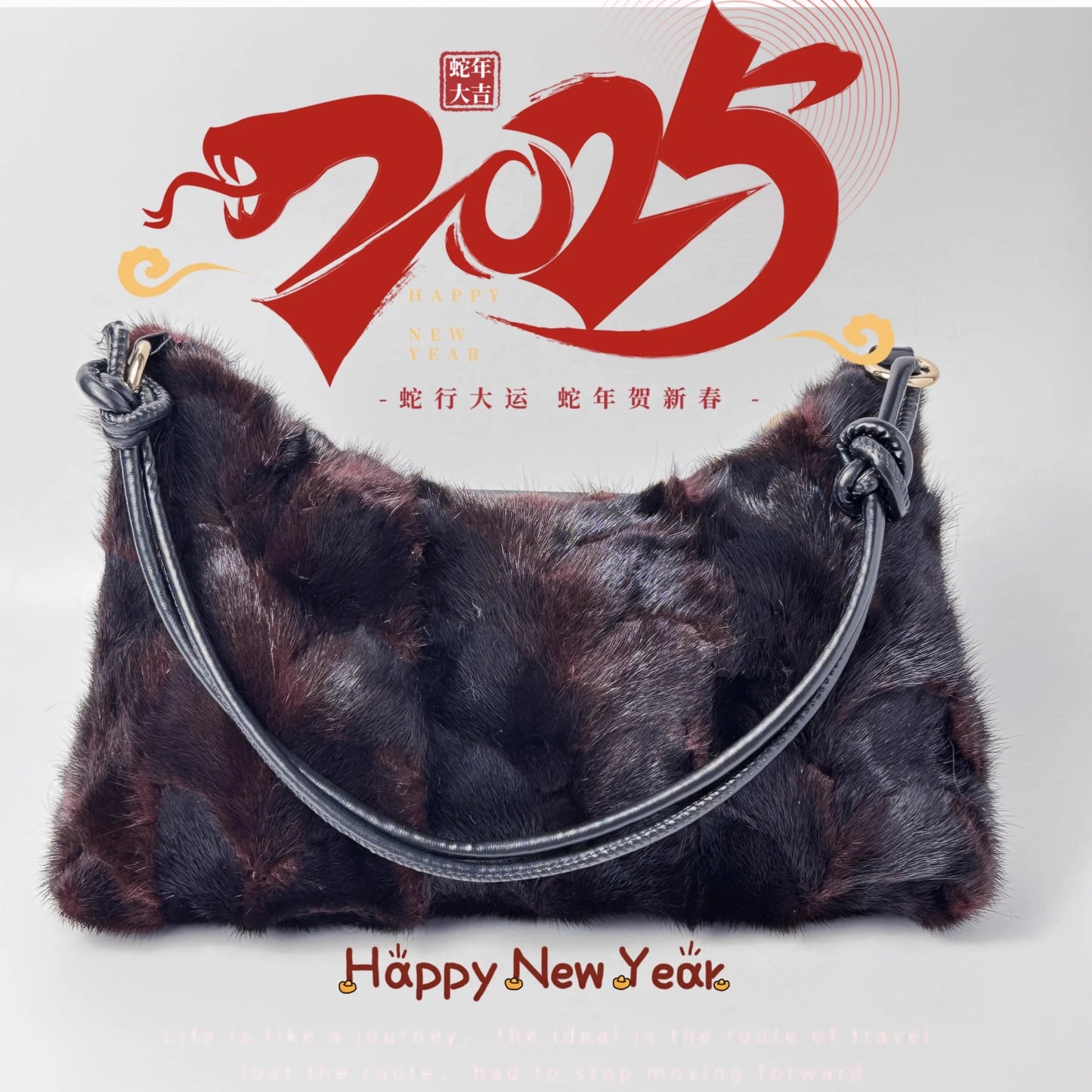 Mew Real Mink Fur Natural Cloud Winter Thick Bag Single Shoulder Women Fluffy Evening Ladies - Thick