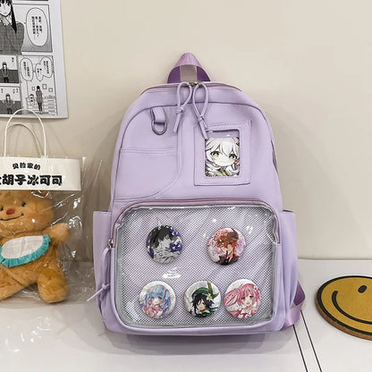 Anime Aesthetic Backpack for Women – Large Capacity College Bag