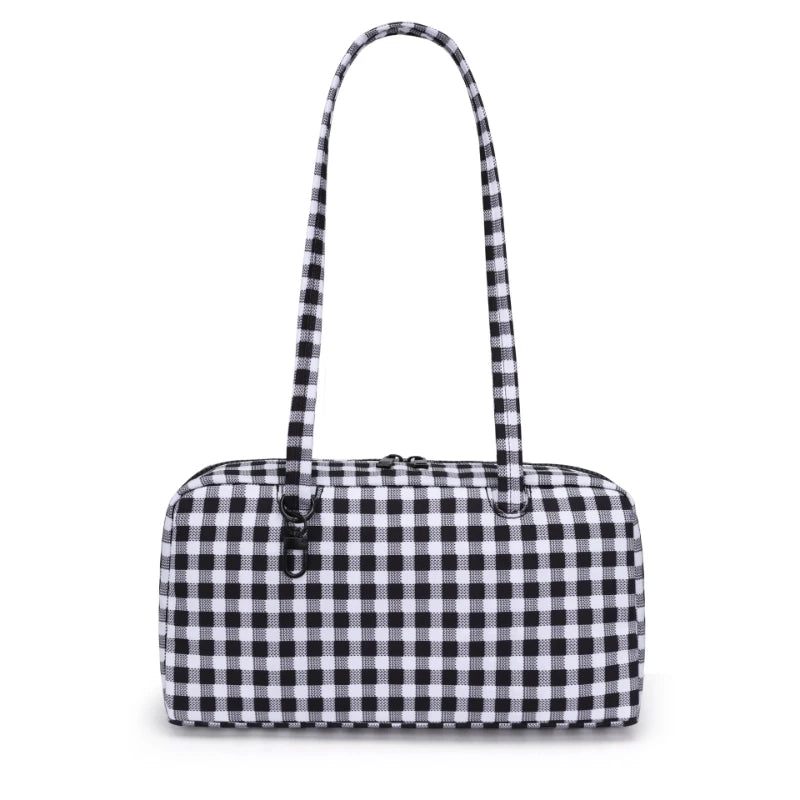 Nylon Shoulder Bag – Polka Dot & Leopard Print Tote for Women