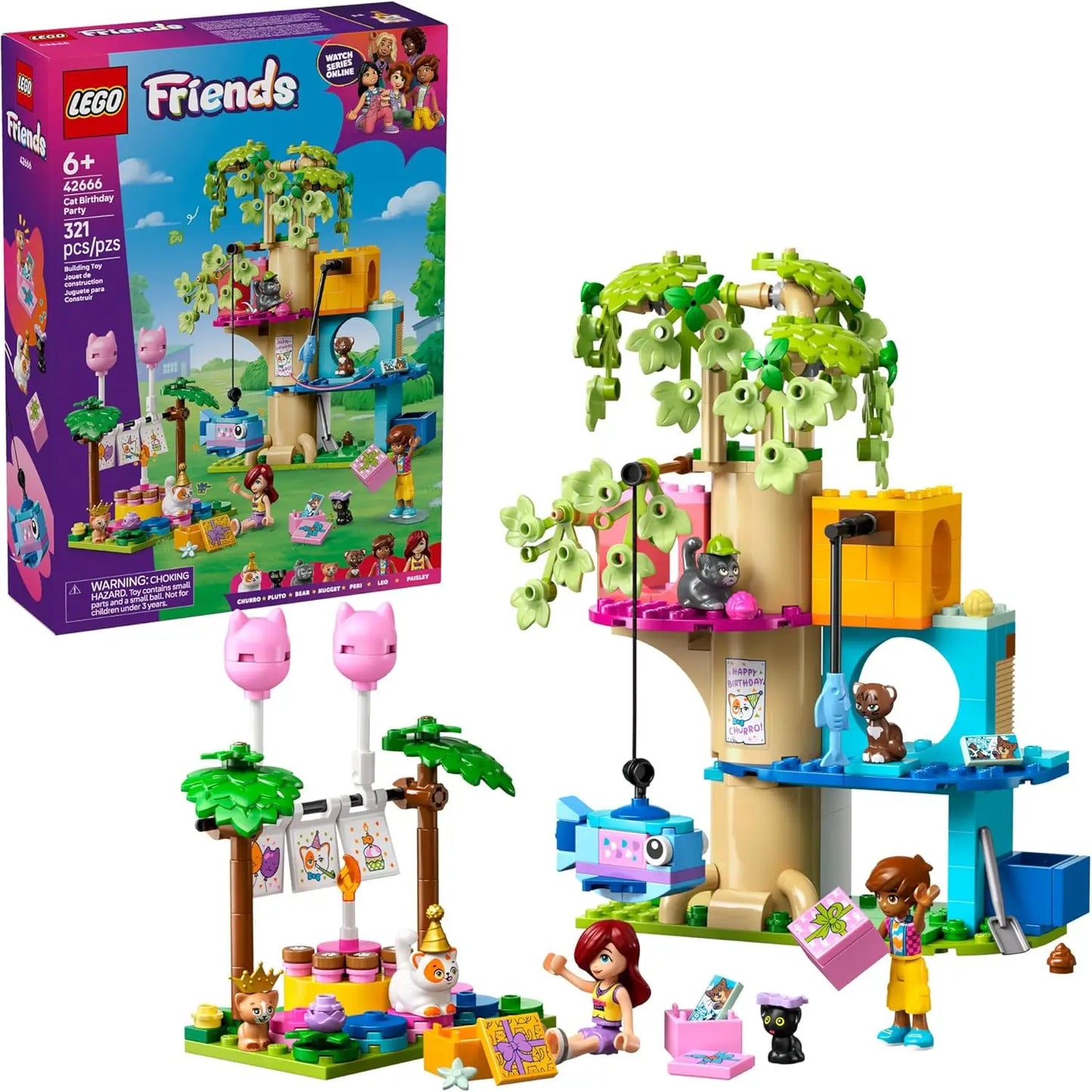 LEGO Friends 42666 Cat Birthday Party Tree House – 321 Pieces