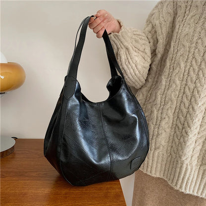 Large Soft PU Leather Hobo Shoulder Bag for Women