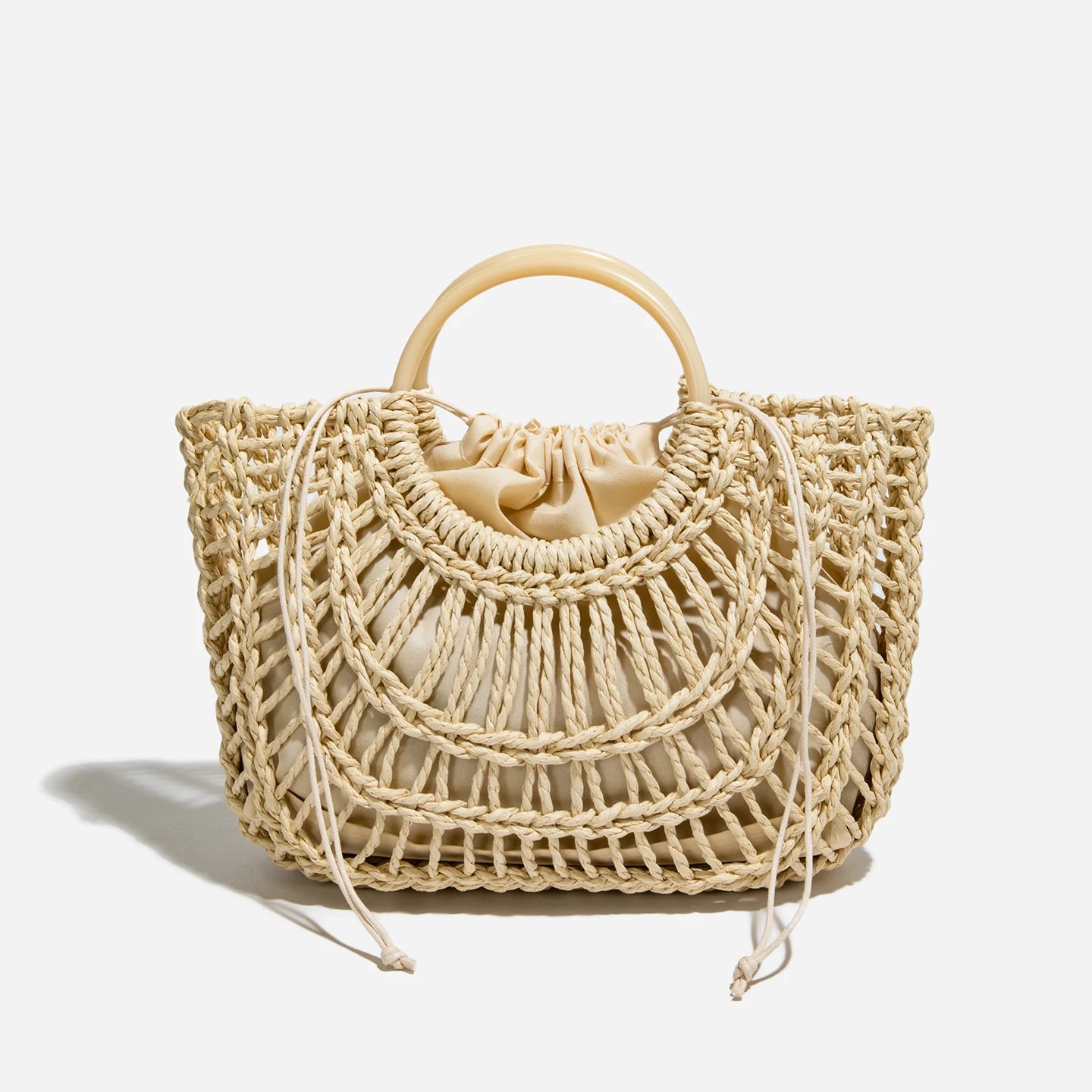Rattan Woven Straw Bag for Women – Handmade Summer Crossbody Tote