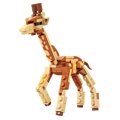 Wild Animal Building Blocks Kit – Fox, Wolf, Giraffe & More