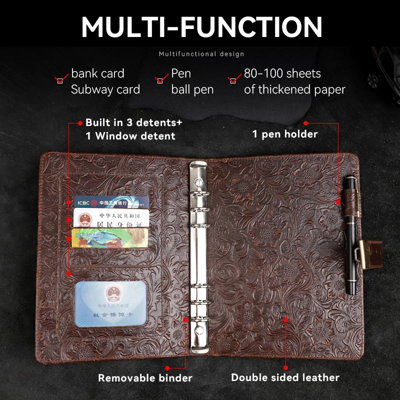 Locked Leather Journal A5 Notebook with Password Lock