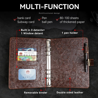Locked Leather Journal A5 Notebook with Password Lock