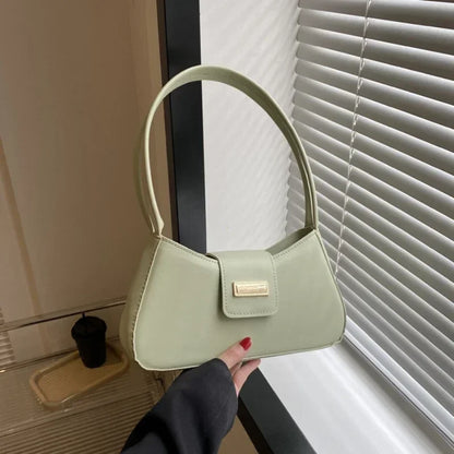 Minimalist Shoulder Bag for Women – Small Buckle Underarm Handbag
