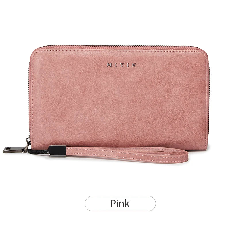 RFID Blocking Women's Long Clutch Wallet – Zip Wristlet Purse