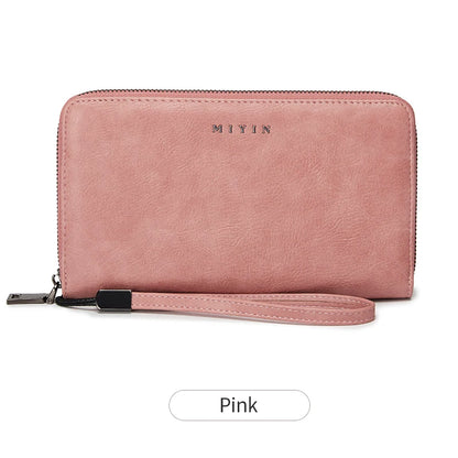 RFID Blocking Women's Long Clutch Wallet – Zip Wristlet Purse