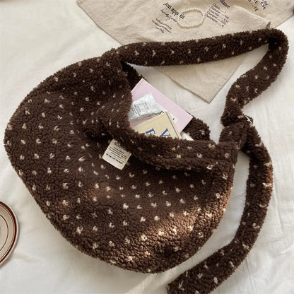 Plush Sherpa Large Crossbody Bag for Women