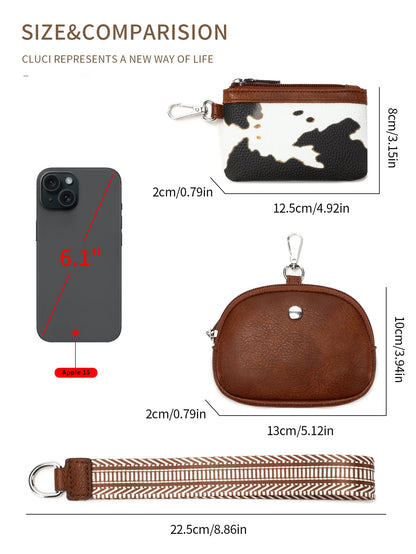 Wristlet Wallet with Detachable Coin Purse – Dual Pocket Mini Zipper Clutch