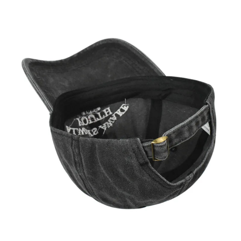 Vintage Baseball Cap – Letter Embroidery Washed Cotton Hat