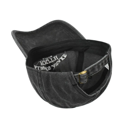 Vintage Baseball Cap – Letter Embroidery Washed Cotton Hat