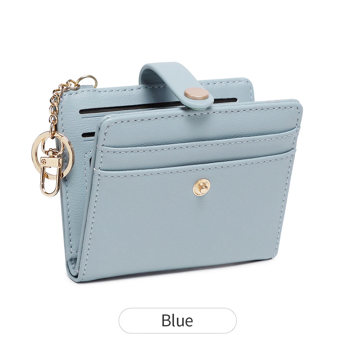RFID Blocking Slim Bifold Card Wallet with Keychain – Women